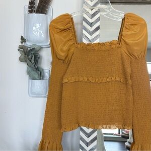 cinq a sept puff shoulder blouse